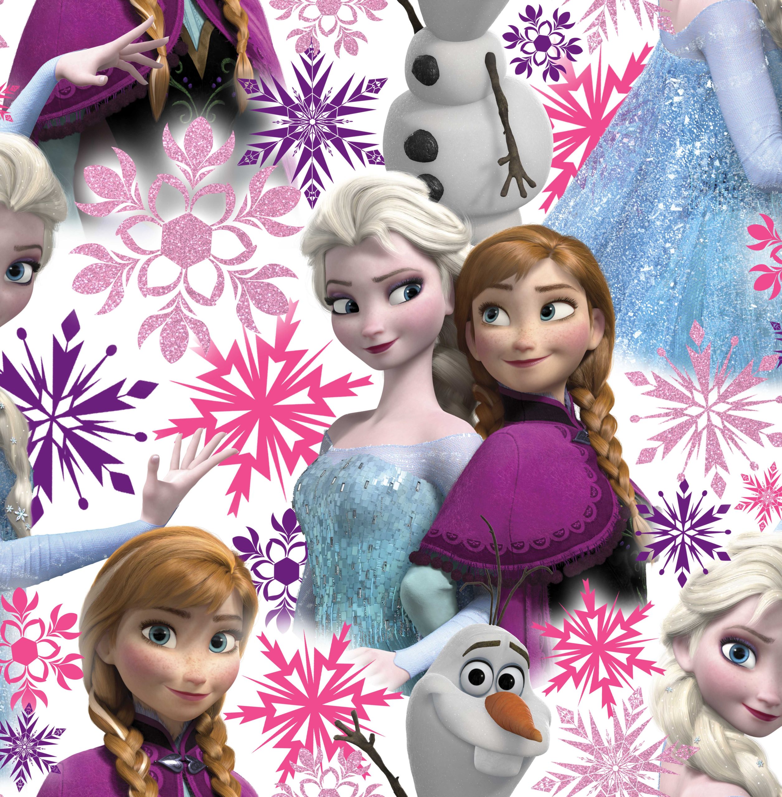 Frozen Anna, Elsa And Olaf Pink Shimmer | Dresdendecor
