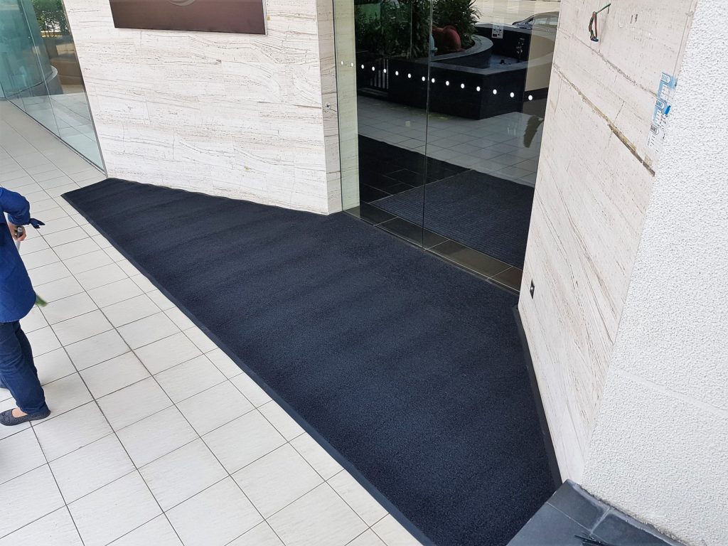 The completed Cushmat is delivered and laid on the site.