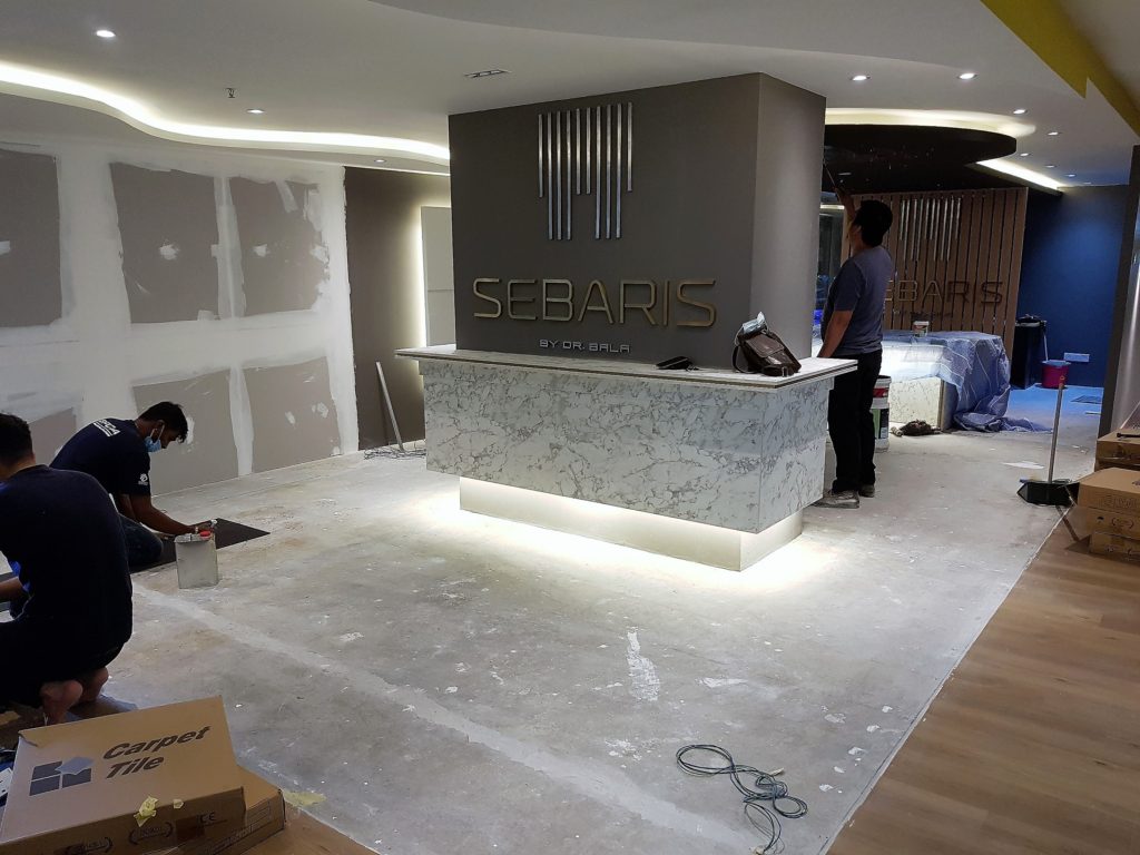 Floor surface cleaning being done, to be free from protruding cements, particles and dusts.