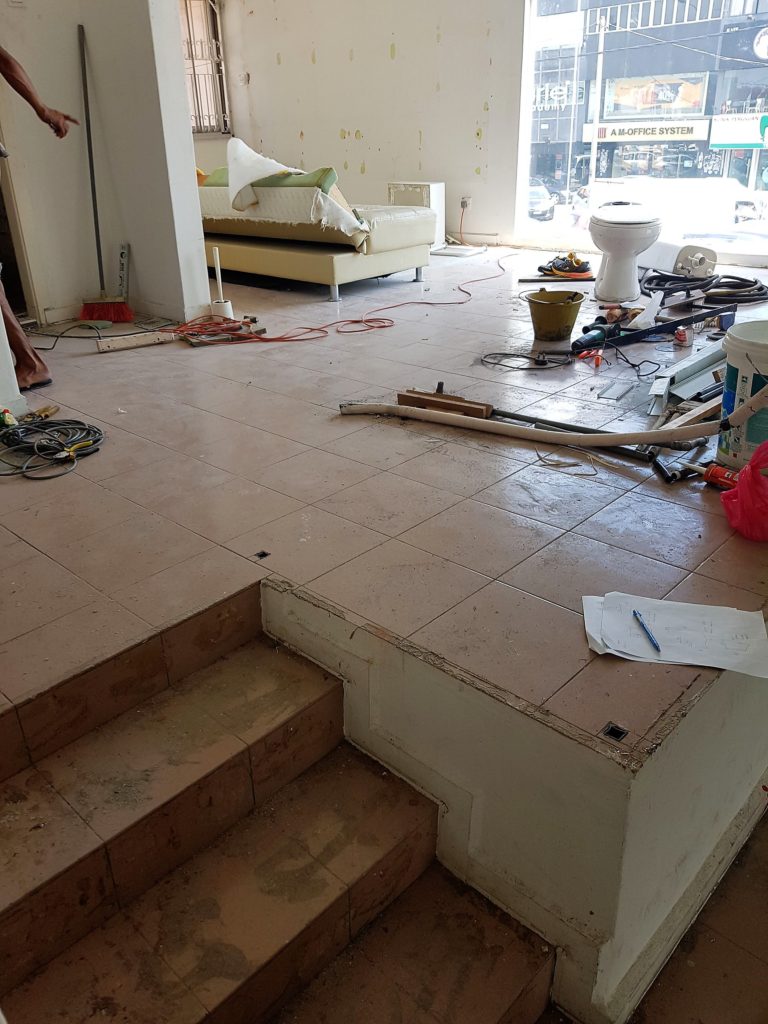 Ongoing civil work of the premise.