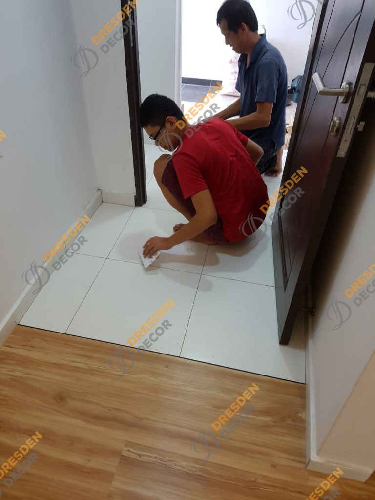 3.0mm PVC Vinyl Installation in progress