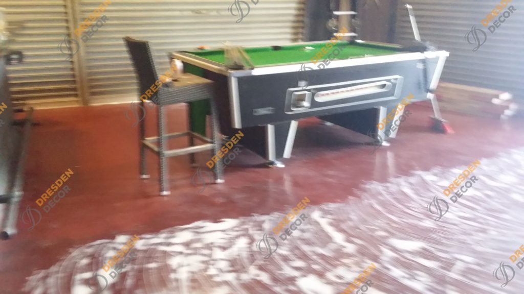Flooring midst of installation