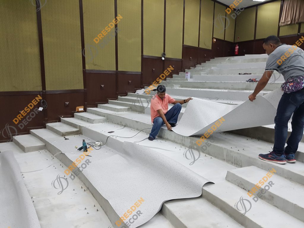 Vinyl roll installation in progress
