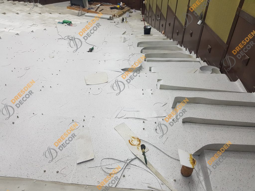 Vinyl roll installation in progress