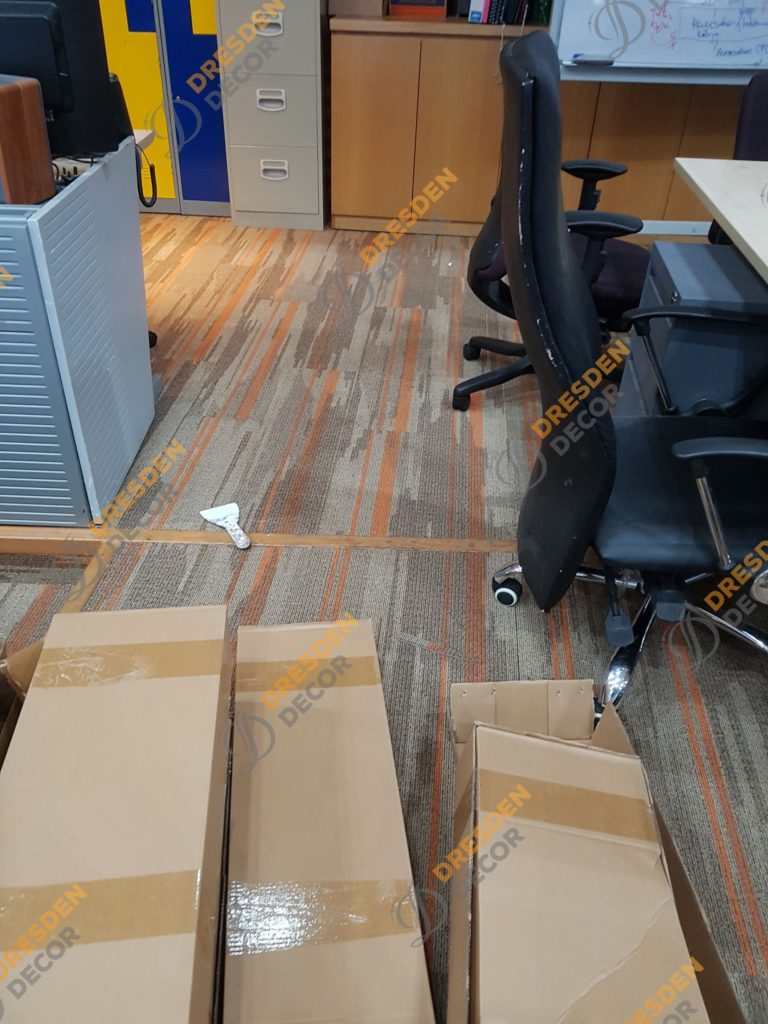 Carpet installation completed.