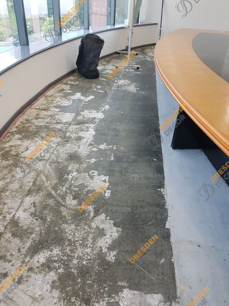 Existing carpet roll removed.
