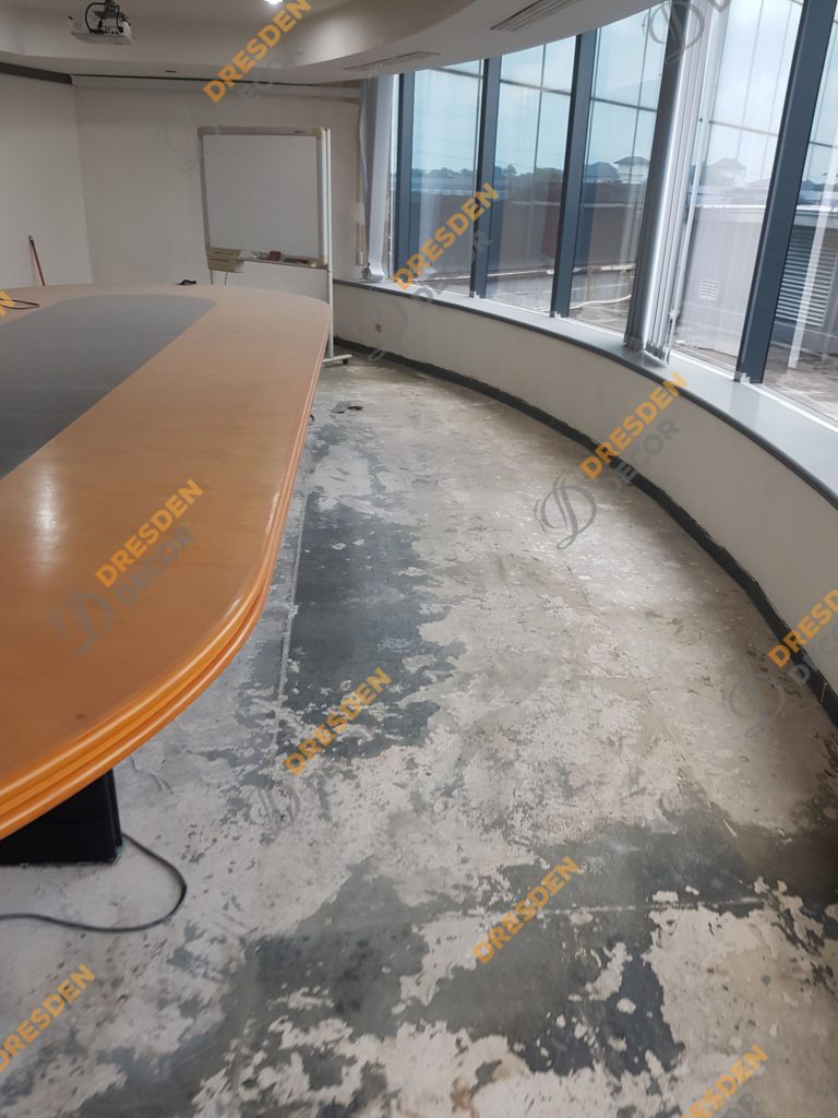 Existing carpet roll removed.