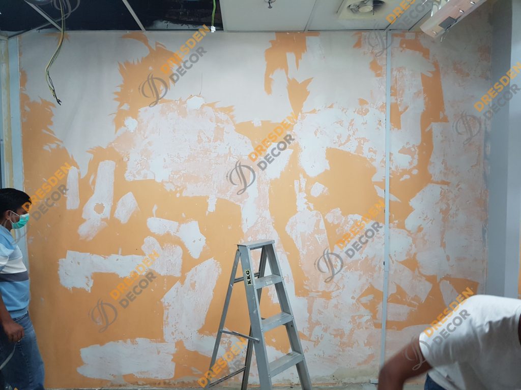 Before installation, Existing wallpaper removing process.