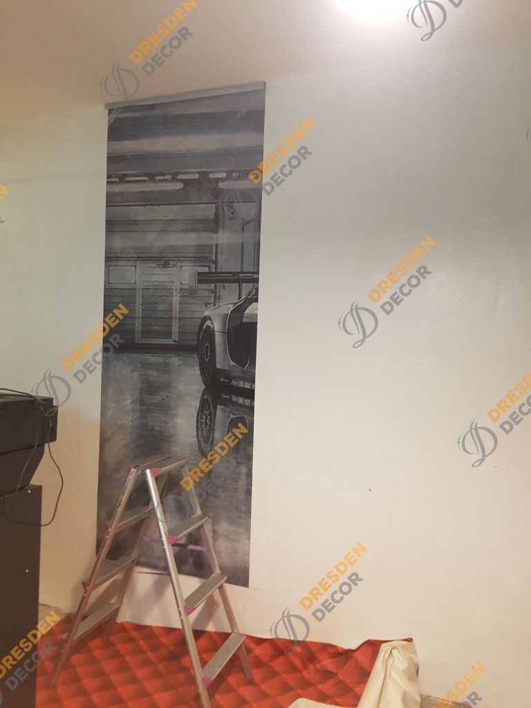 Mural Wallpaper installation 2nd Panel.