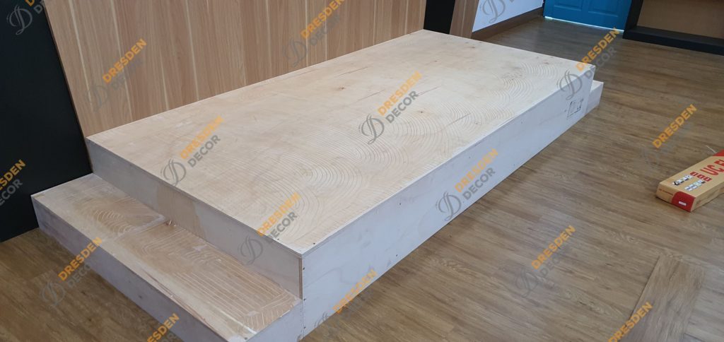 Wooden stage before Vinyl Floor installation