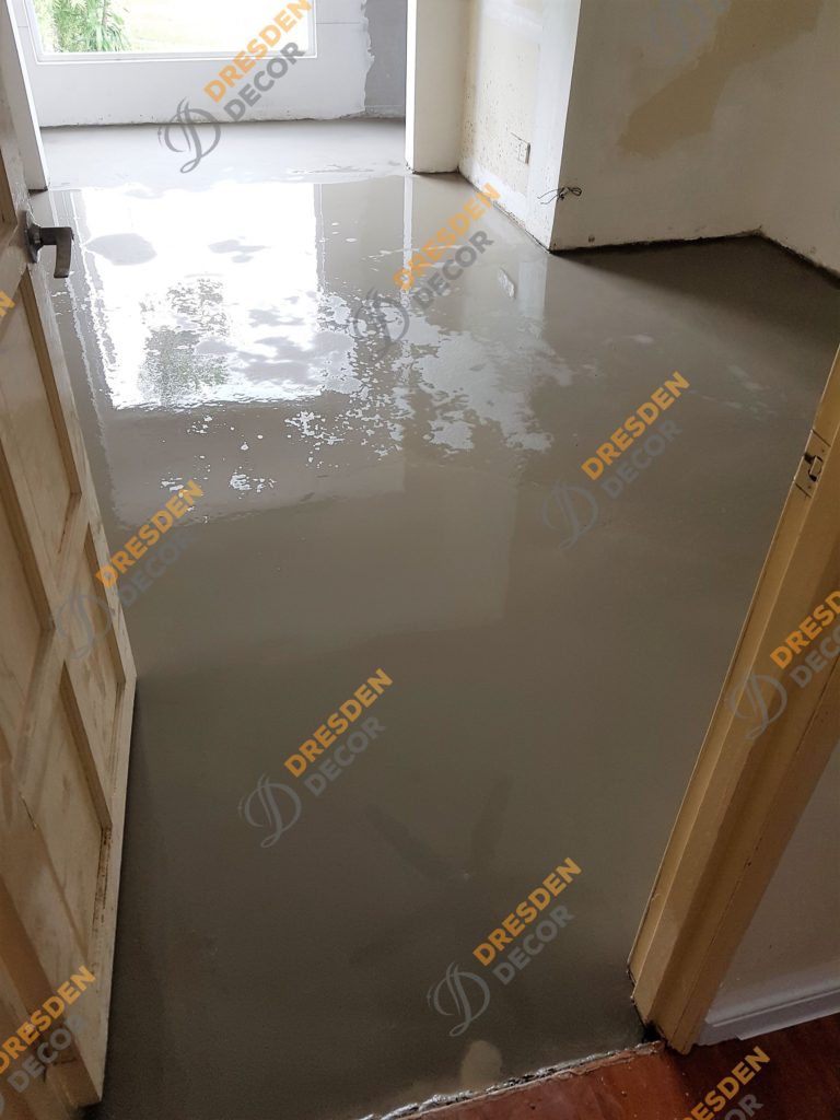 Self leveling process completed and left for curing