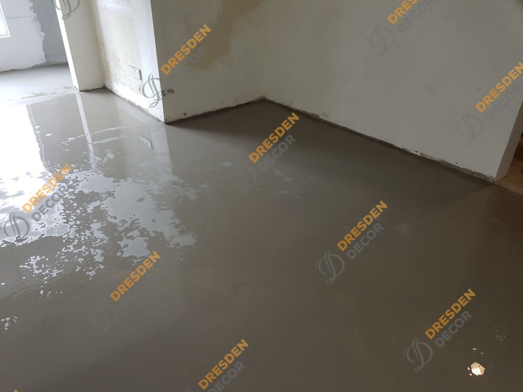 Self leveling process completed and left for curing