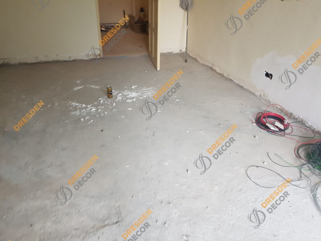 Existing floor is being cleaned