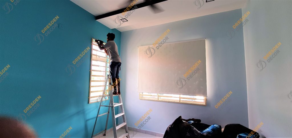 Roller Blinds installation in progress