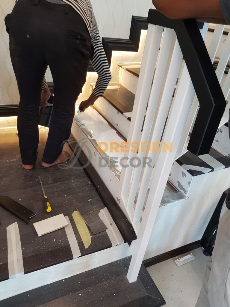 Stairs steps are being repaired