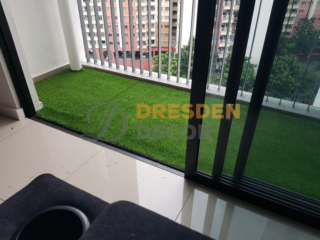 Grass carpet installed on top of the grass carpet
