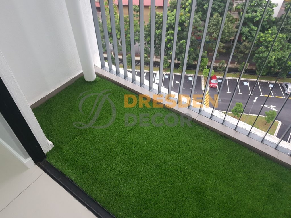 Grass carpet installed on top of the grass carpet