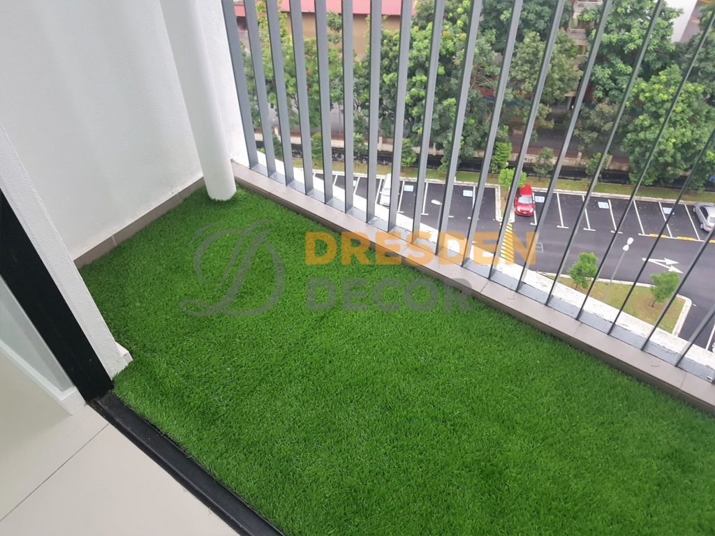 Grass carpet installed on top of the grass carpet
